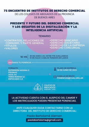 75 ENCUENTRO DE INSTITUTOS DE DERECHO COMERCIAL